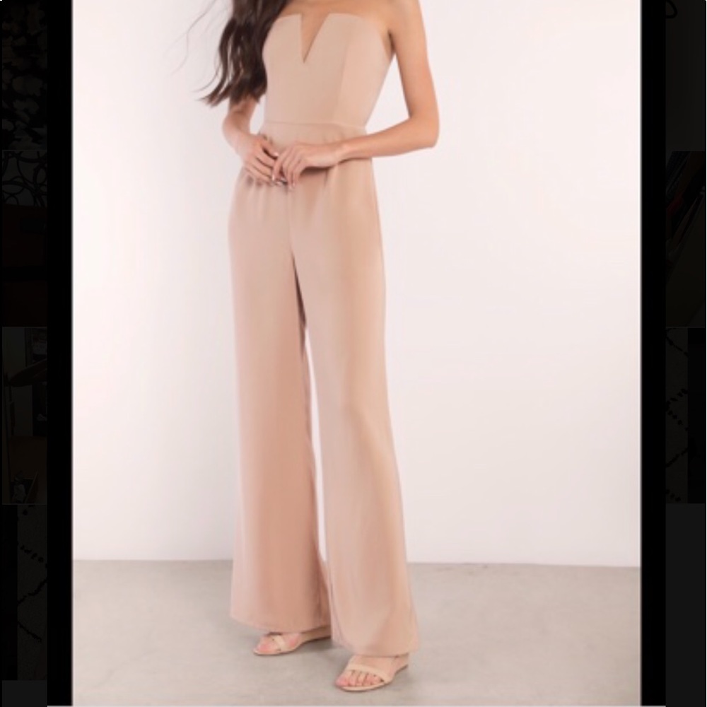 Nude Wide Leg Jumpsuit - Tobi